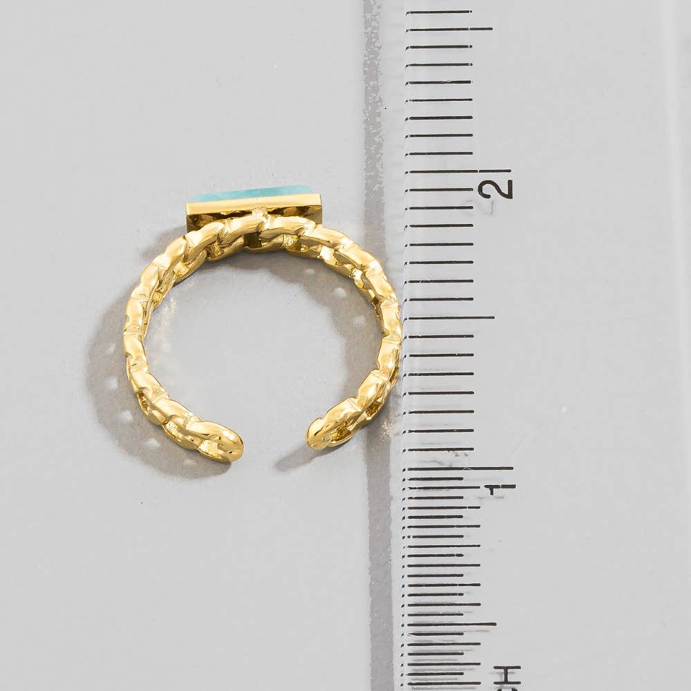 Stainless Steel Stone Chain Ring