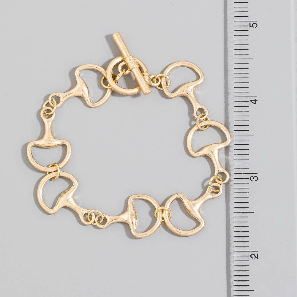 Intricate Metallic Toggle Chain Bracelet