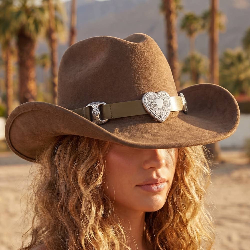 Western Heart Buckle Cowboy Hat