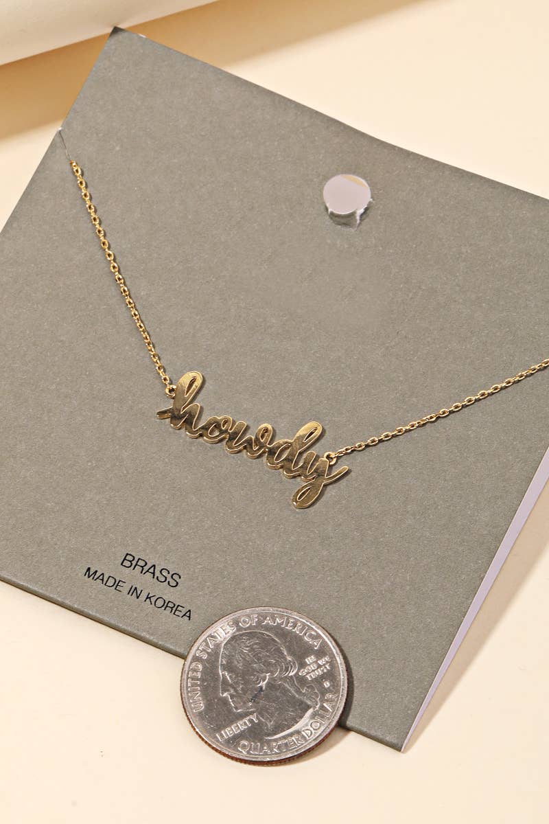 Handwritten Howdy Print Necklace