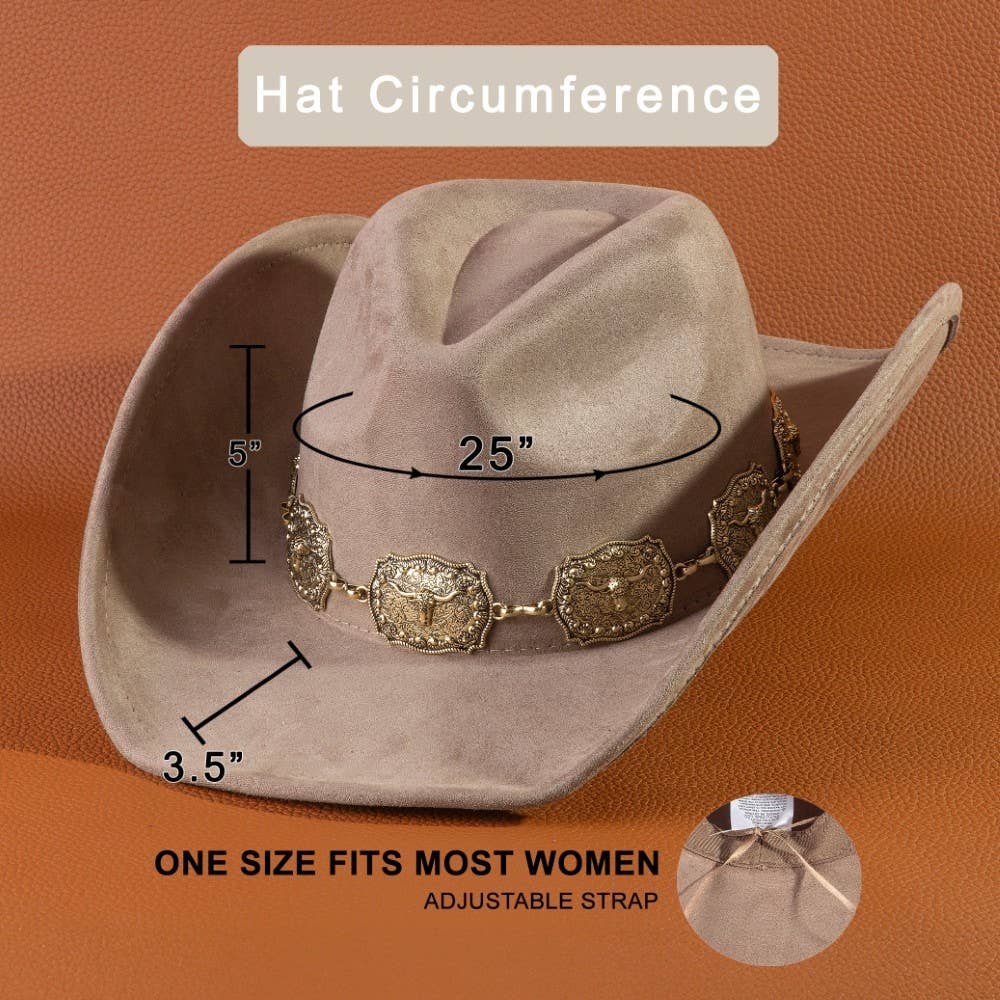 Longhorn Concho Chain Western Cowboy Hat