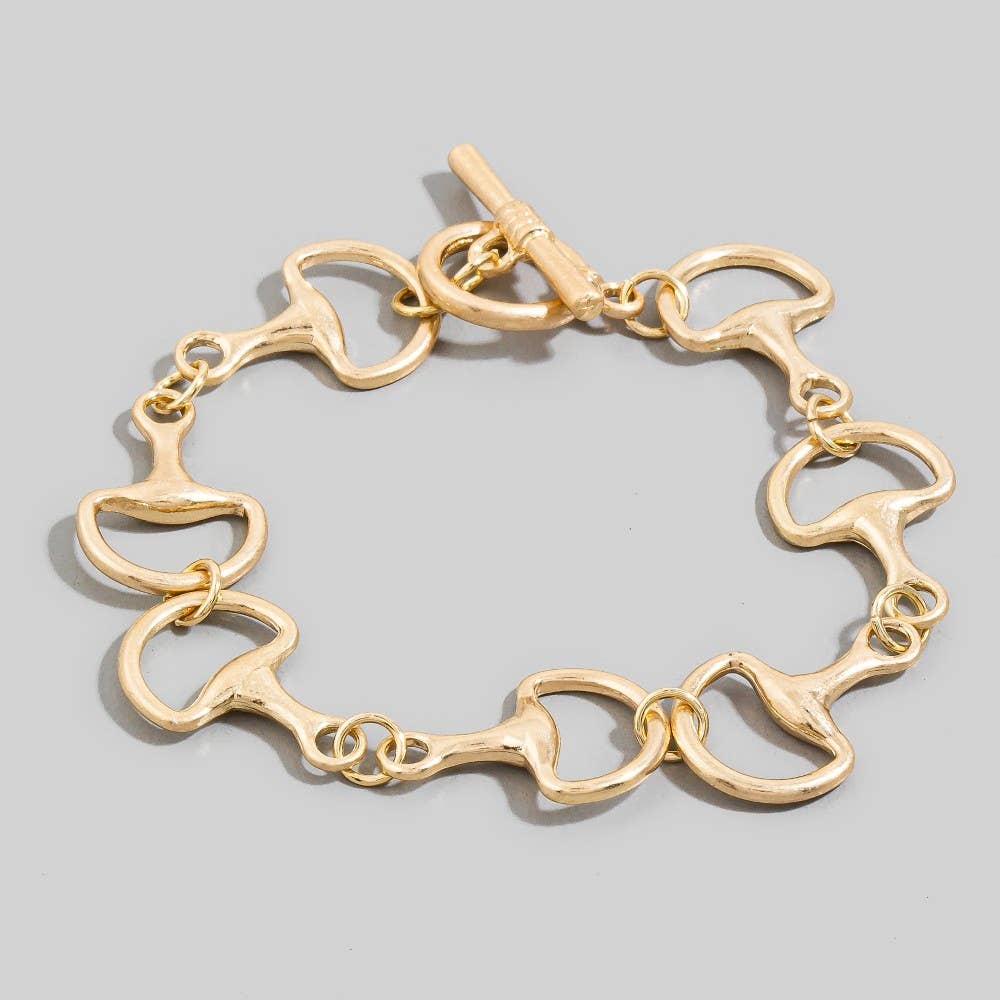 Intricate Metallic Toggle Chain Bracelet