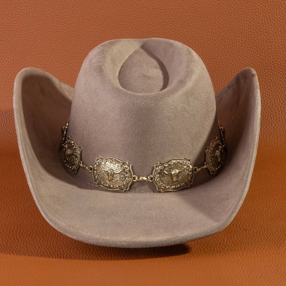 Longhorn Concho Chain Western Cowboy Hat