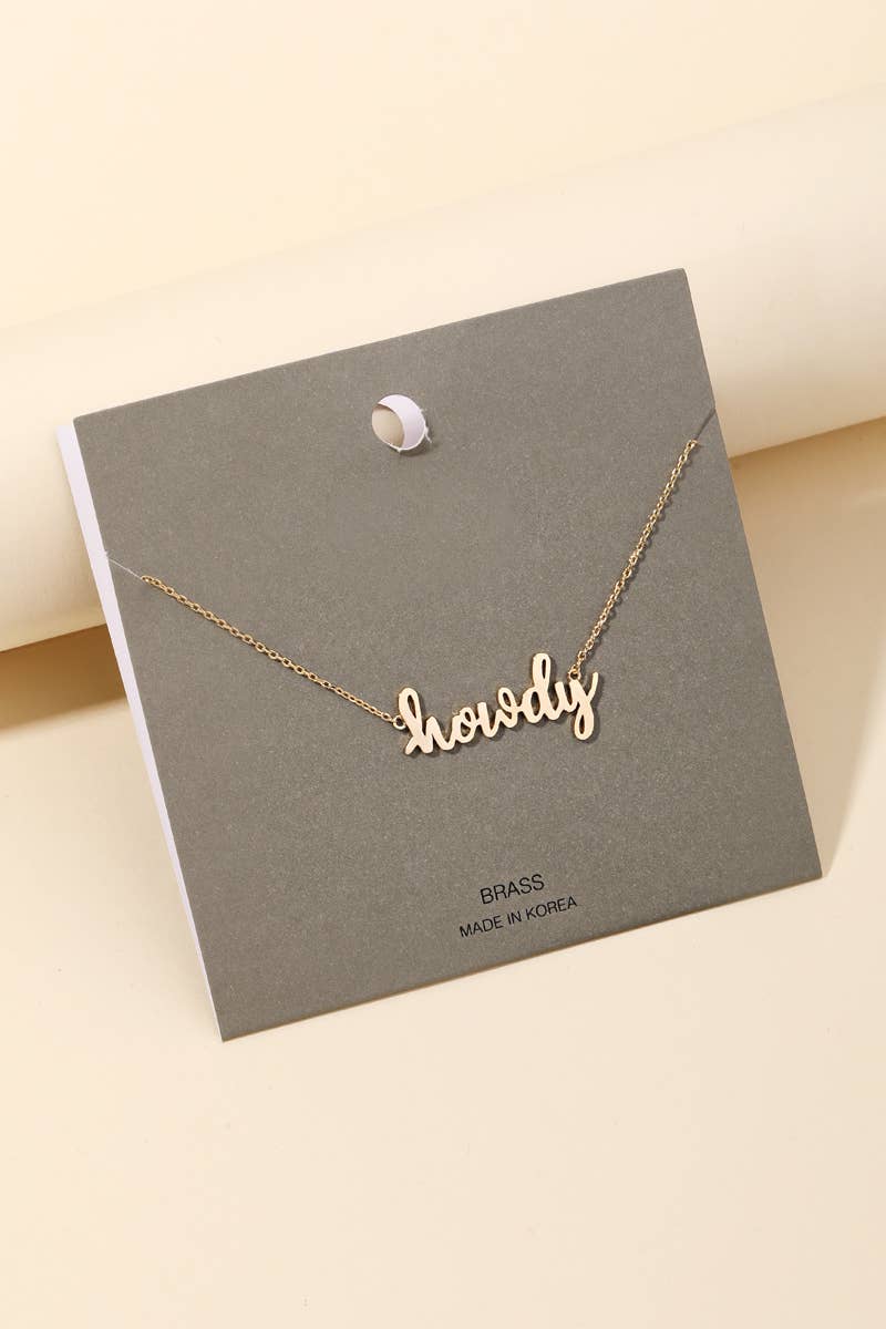 Handwritten Howdy Print Necklace