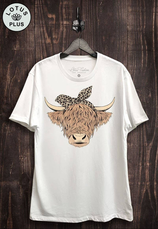 PRE ORDER Highland Cow Graphic Top - Pink or White