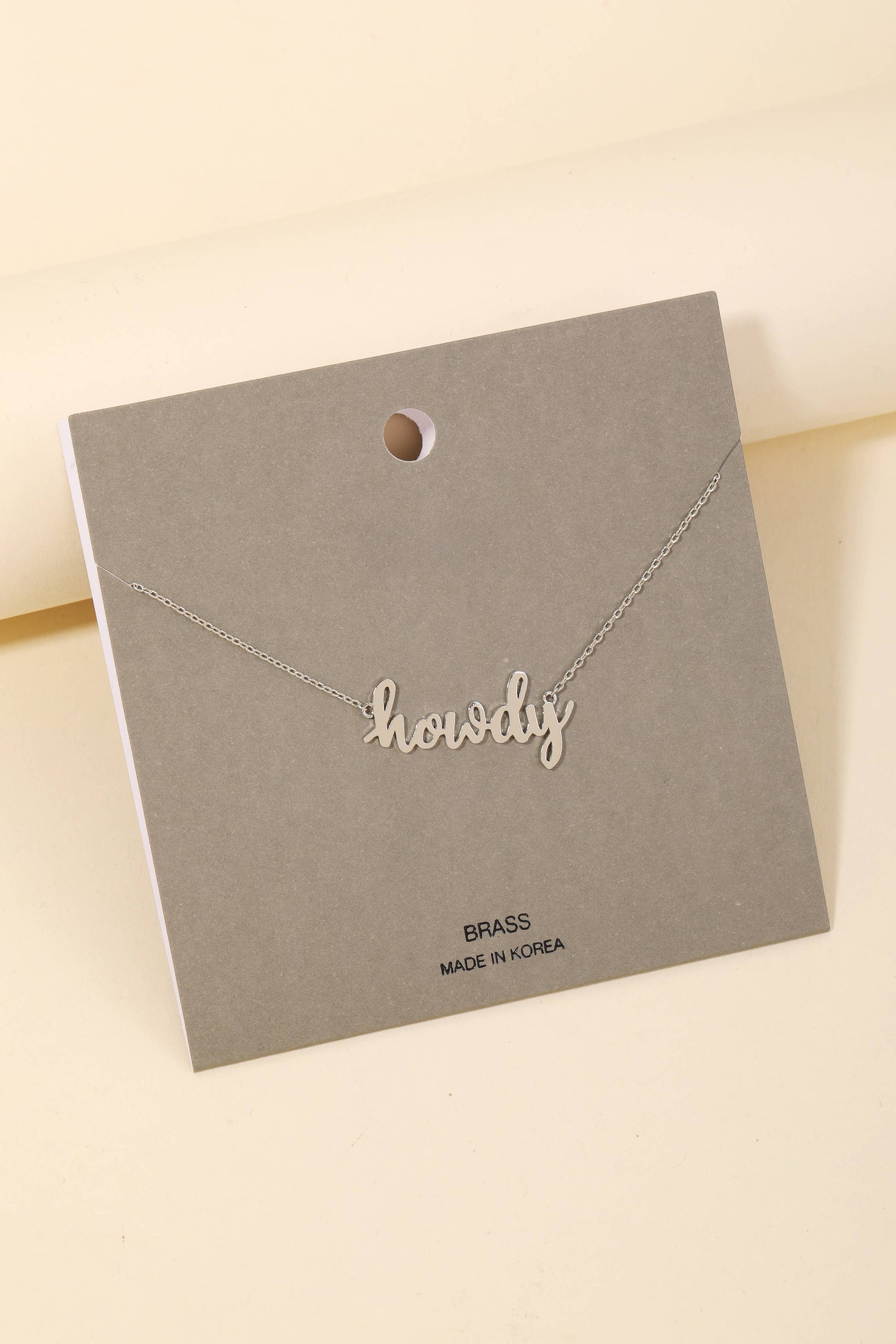 Handwritten Howdy Print Necklace