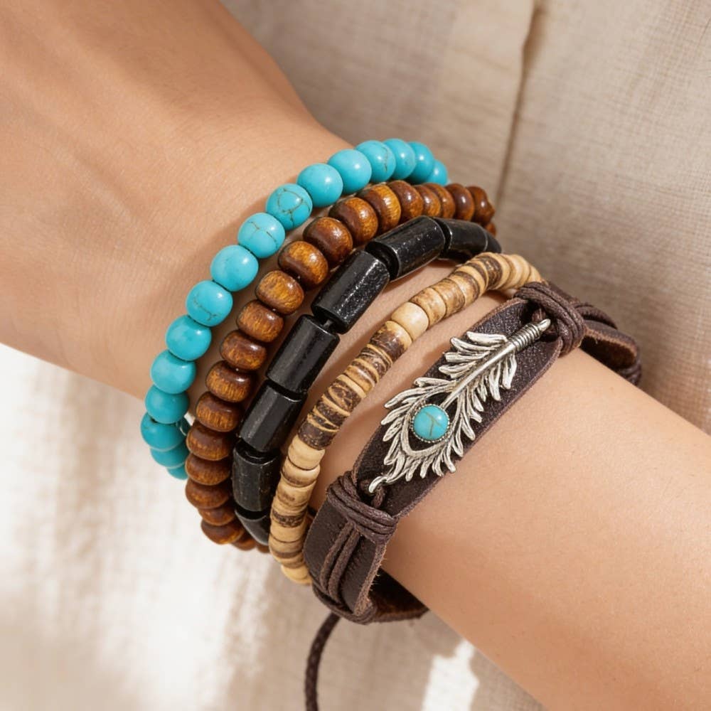 Western Theme Beaded Bracelet Set