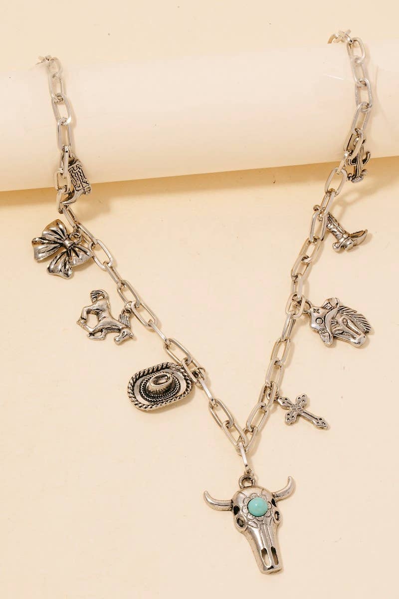 Assorted Western Bull Charm Necklace