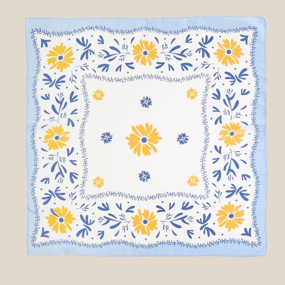 Flower Pattern Bandana Scarf