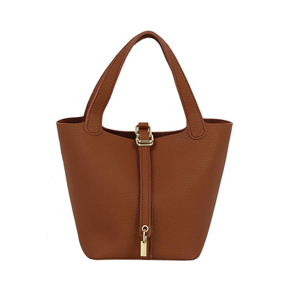 Faux Leather Bucket Hand Bag Set