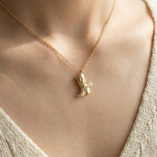 Cowboy Boots Pendant Necklace