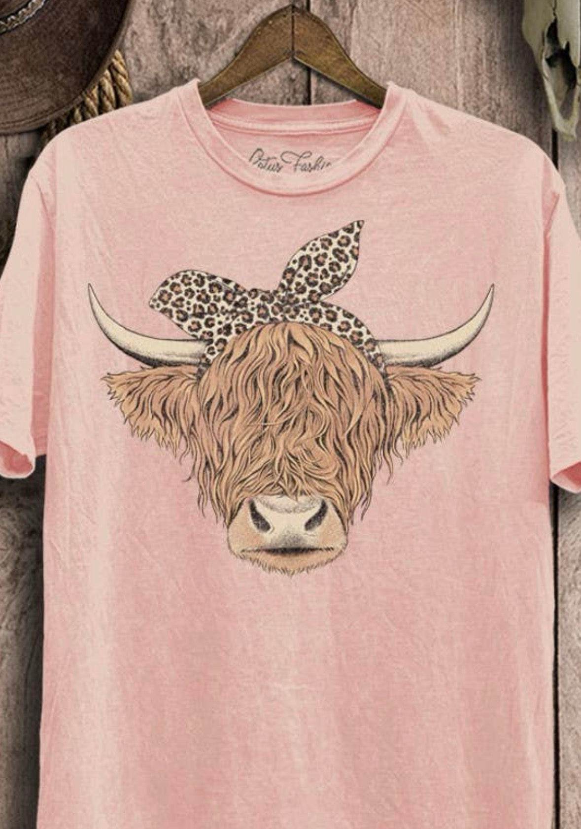 PRE ORDER Highland Cow Graphic Top - Pink or White