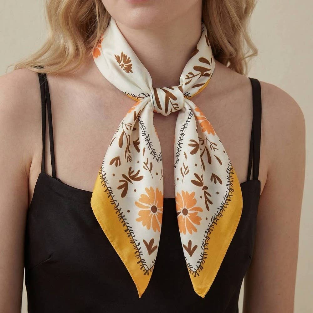 Flower Pattern Bandana Scarf
