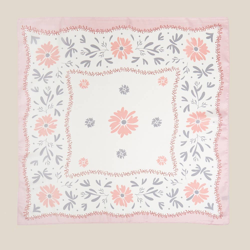 Flower Pattern Bandana Scarf