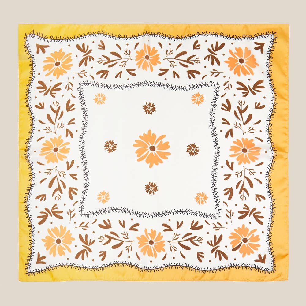 Flower Pattern Bandana Scarf