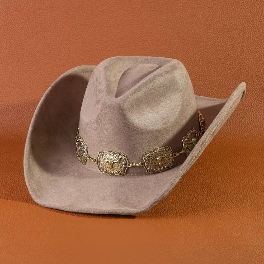 Longhorn Concho Chain Western Cowboy Hat