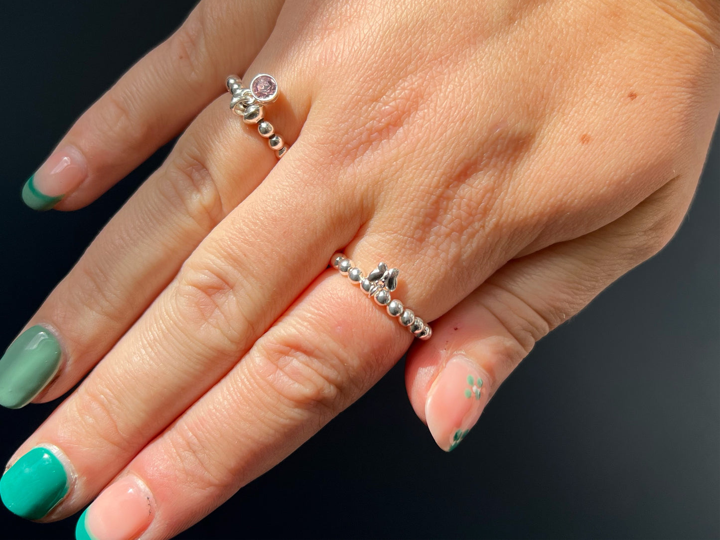Tiny Butterfly Beaded Ring