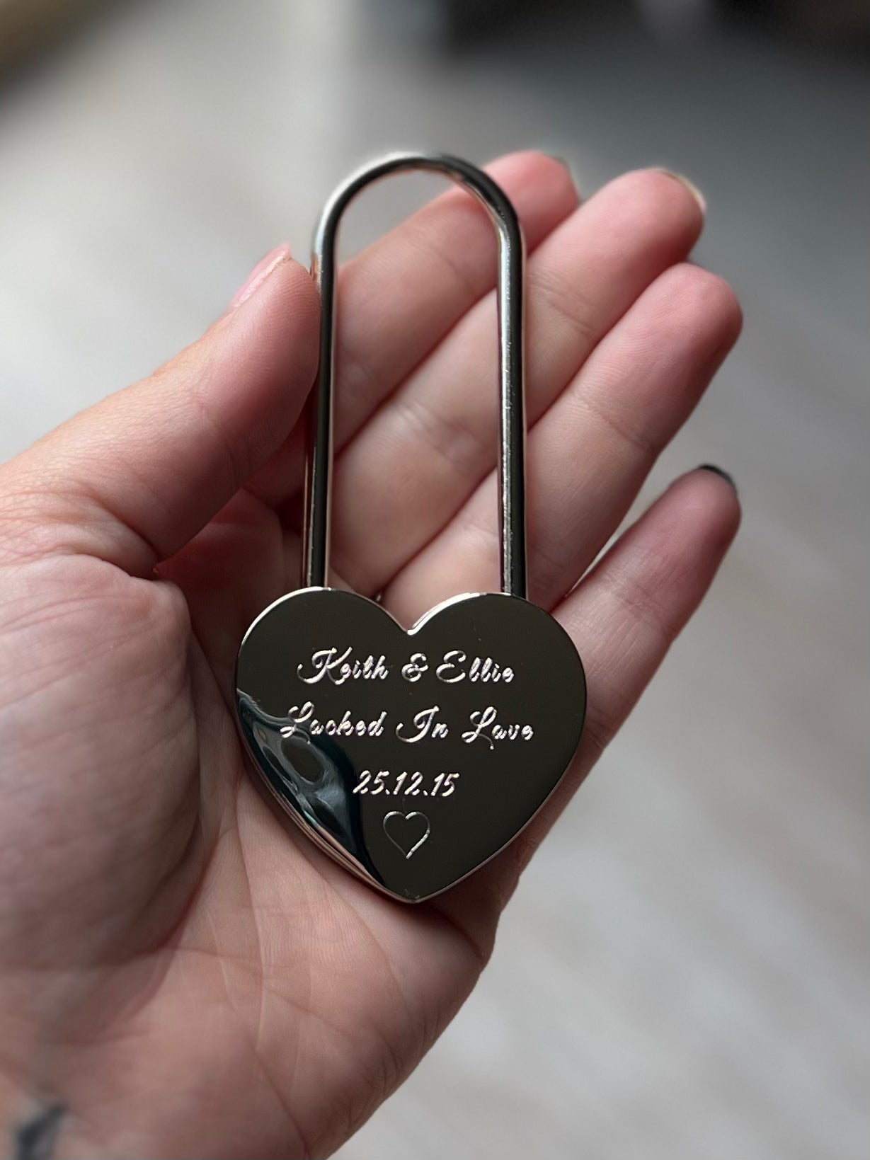 Engraved Long Love Lock